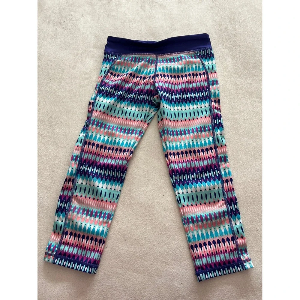 Gymgo Girls Activewear Leggings Multicolor Geometric Athletic Pants Size L 10-12